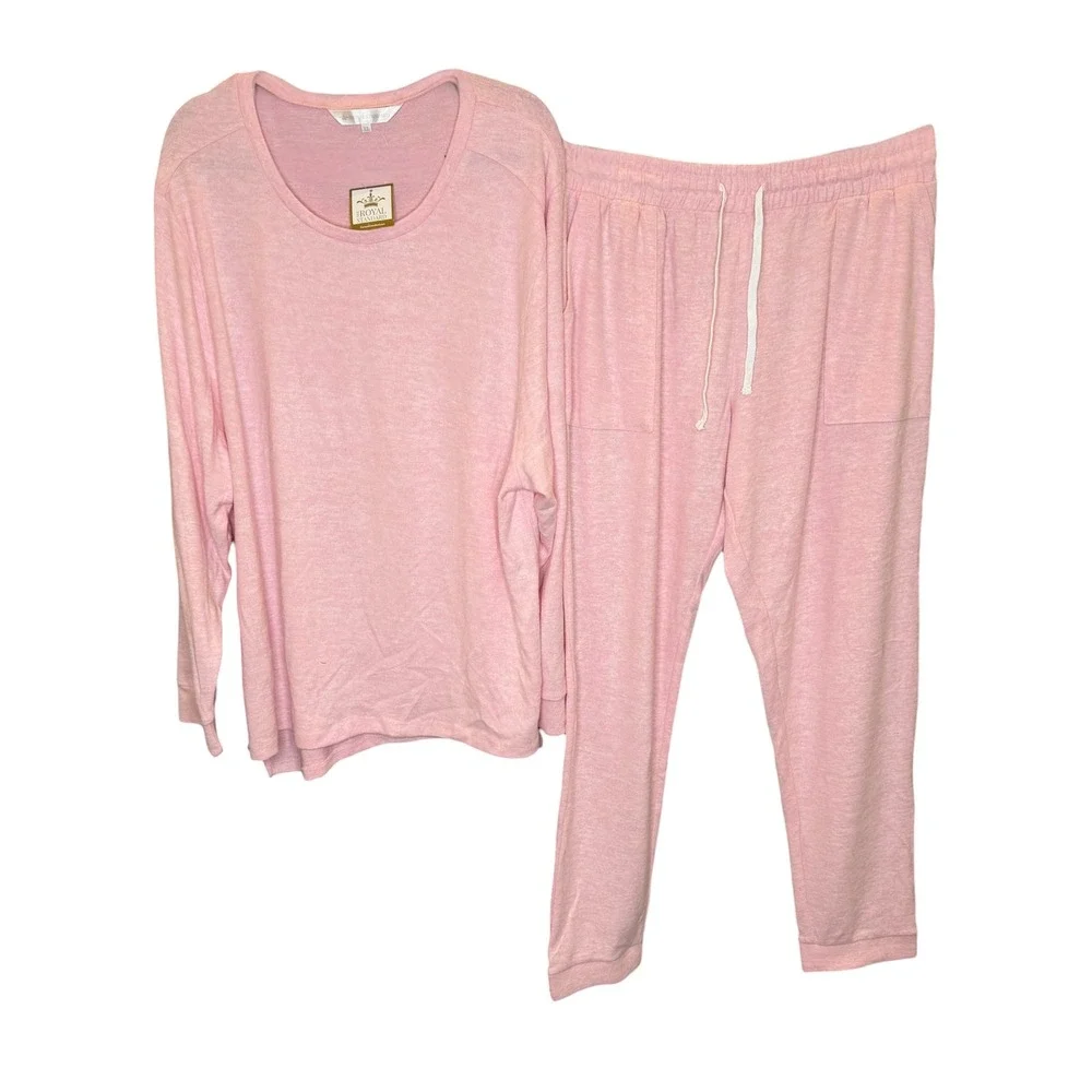 The Royal Standard Jogger Set Womens Pink Brushed Hacci Lounge Coquette XL